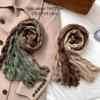 Wasteland Style Long Pleated Shawl Versatile Wrap Hijab Fashion Beach Scarves  for Autumn Winter