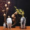 Chinese Alloy Resin Lotus Seedpod Sculpture Ornaments Home Livingroom Porch Furnishing Decoration Crafts Zen Lotus Fengshui Art