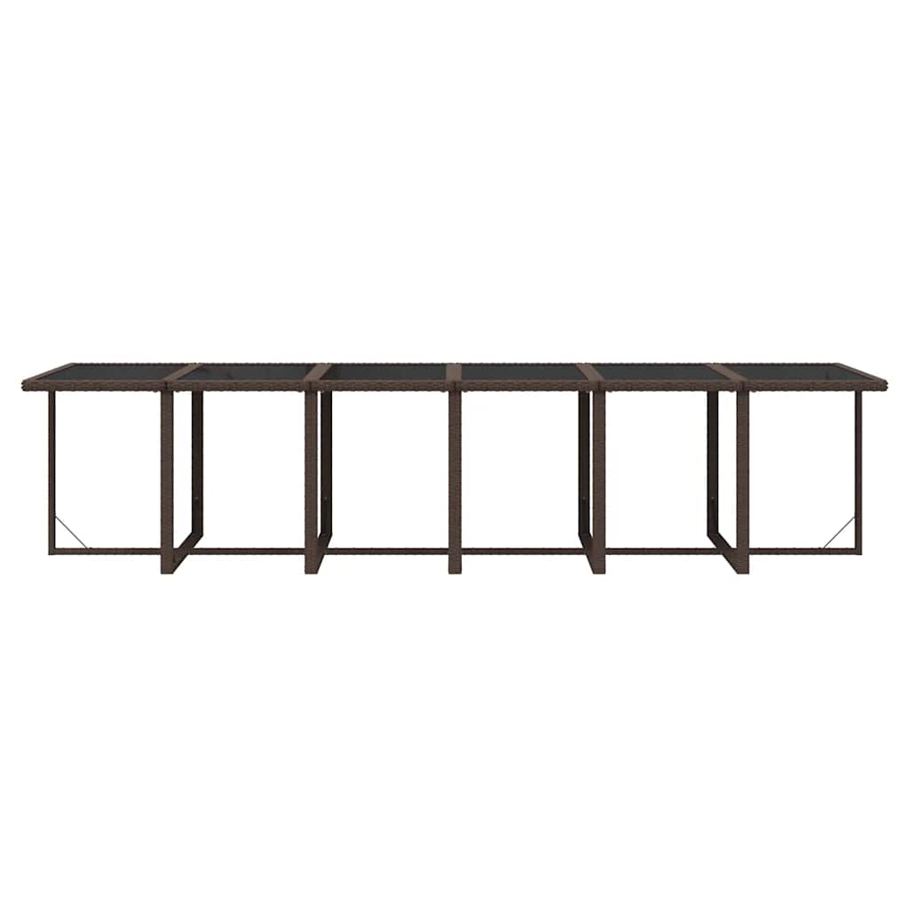17 piece brown polyrattan garden dining set with cushions