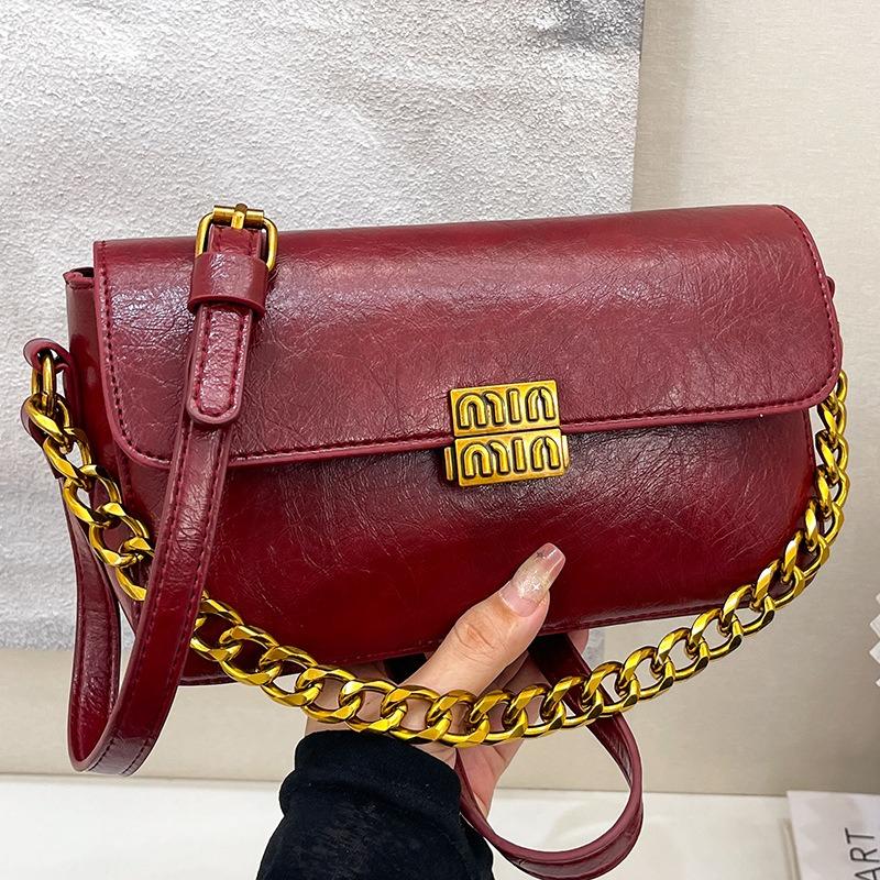 Retro casual small bag women's autumn new messenger bag women's underarm bag fashion women's bag small square bag