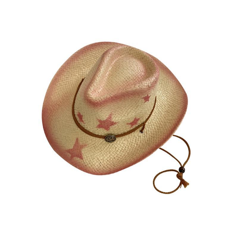 Summer Western Cowboy Hat Women's Sunscreen Hat Sweet Cool Wind Straw Hat Big Eaves Beach Seaside Spice Girl Sun Hat