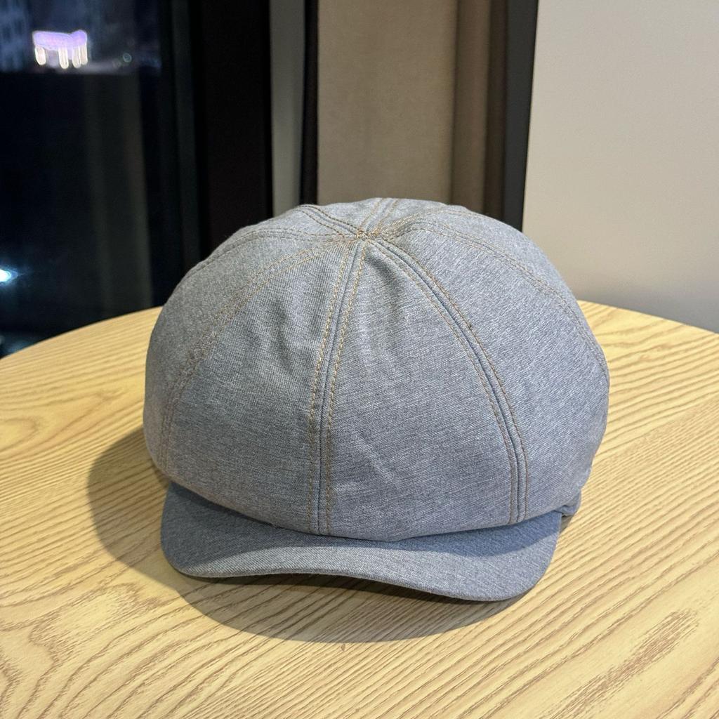New Korean-style Dongdaemun simple casual denim newsboy cap for women, versatile for spring and autumn, retro and face-slimming
