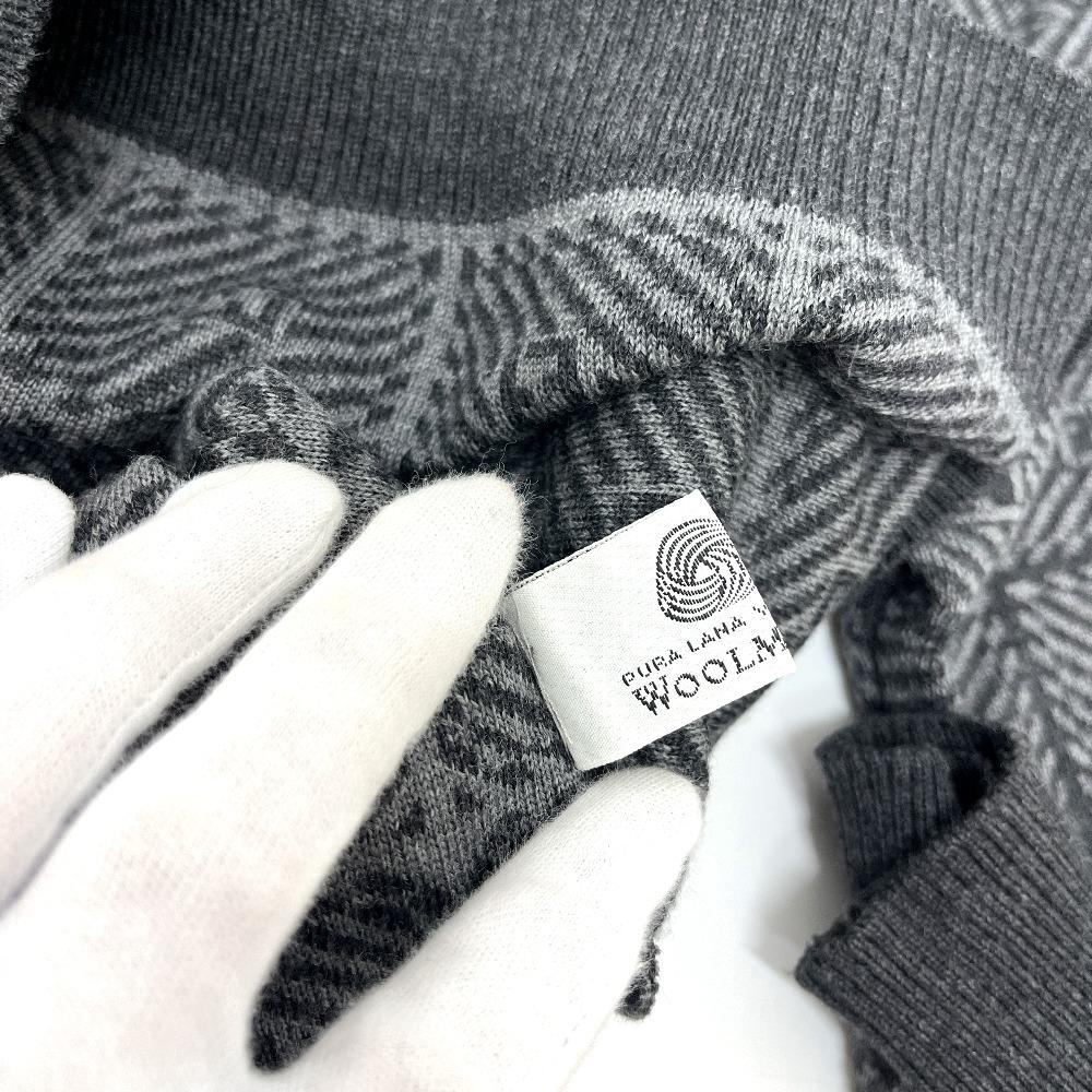 Fendi Zucca General Pattern Knit Apparel Tops Long Sleeve Sweater Wool Gray