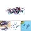 9pcs Household Colorful Iron Keyring Key Chain Clips DIY Bag Purse Jewelry Supplies