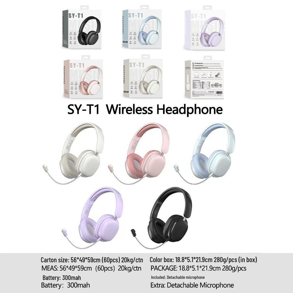 Kabellose Over-Ear Bluetooth-Kopfhörer mit Mikrofon und großem Akku für Gaming
