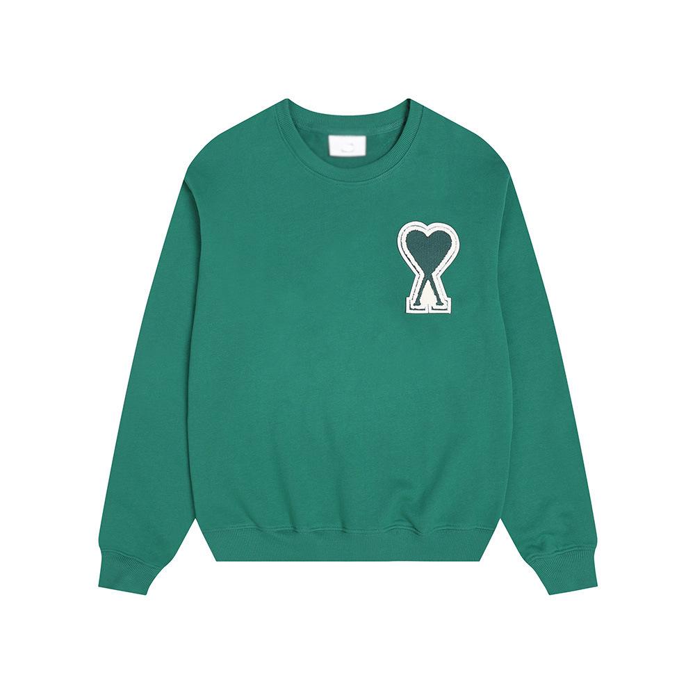 Sweatshirt Unisexe AMI ANCIENT en Coton avec Petite Broderie Cœur - Style Automne/Hiver, Col Rond, Coupe Ample, Décontracté.