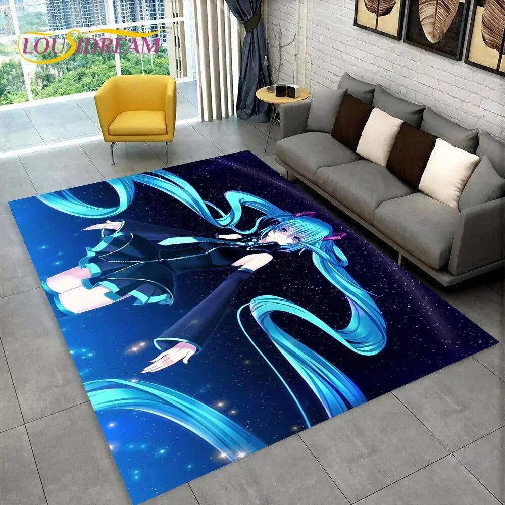 Japan Music Cartoon Characters Miku Carpet Rug for Home Living Room Bedroom Sofa Doormat Decor,kids Area Rug Non-slip Floor Mat