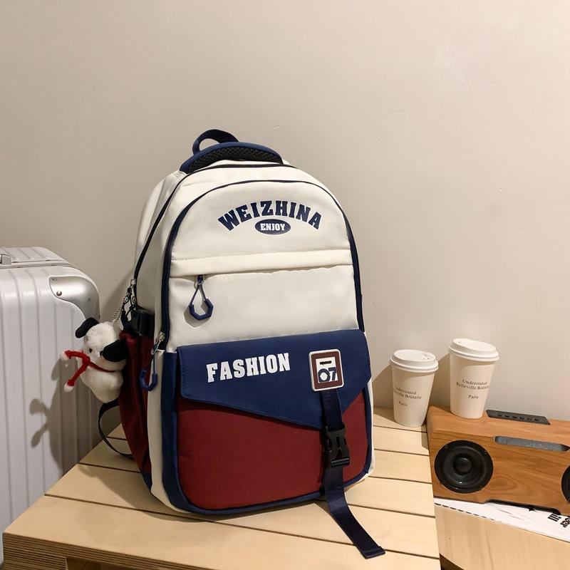 New Schoolbag Retro College Style High School Student Backpack Flow College Student Couple Backpack