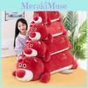 Plush Strawberry Bear Hugging Pillow With Soft Pp Cotton Filling For Girls' Bedroom Decor