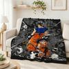 Goku'S Evolution Theme Anime Flannel Blanket Thick Warm Fleece Blanket For Bedroom Sofa Nap Home Party Decor New Year Gift