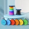 Rainbow Retractable Portable Camping Stool - Round, Plastic Folding Design.