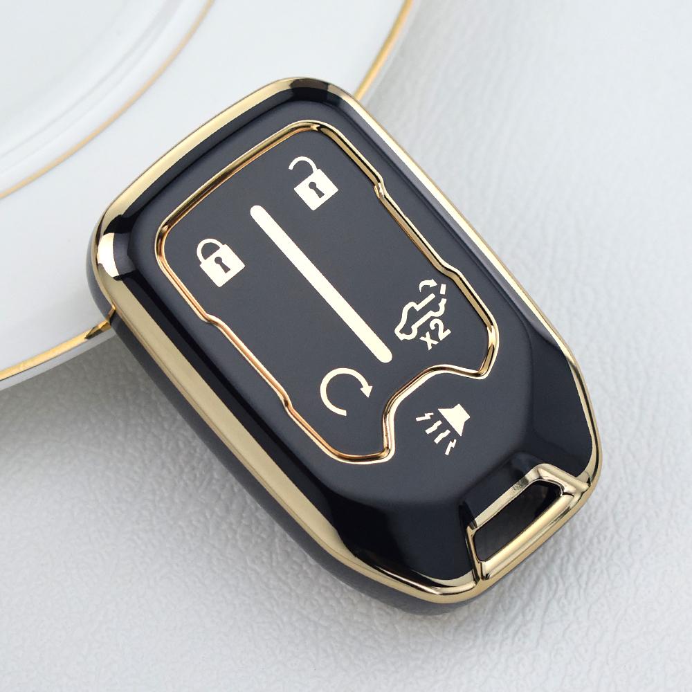 New Car Key Cover Case fob For Chevrolet Suburban Silverado GMC Terrain Yukon Tahoe Sierra Smart Auto Accessories Key Ring