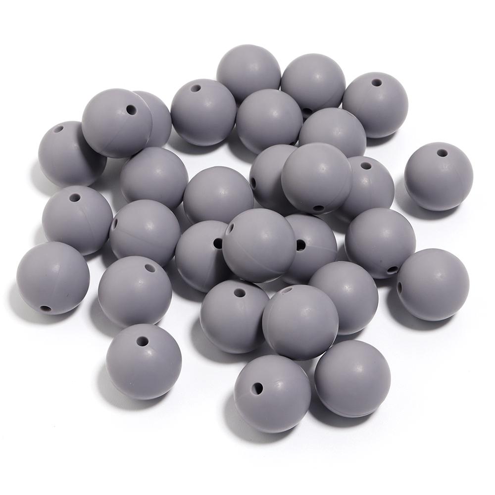 20pcs/Lot 12 15mm Candy Color Round Acrylic Imitation Silicone Beads Round Spacer Loose Bead for DIY Jewelry Making Accessories