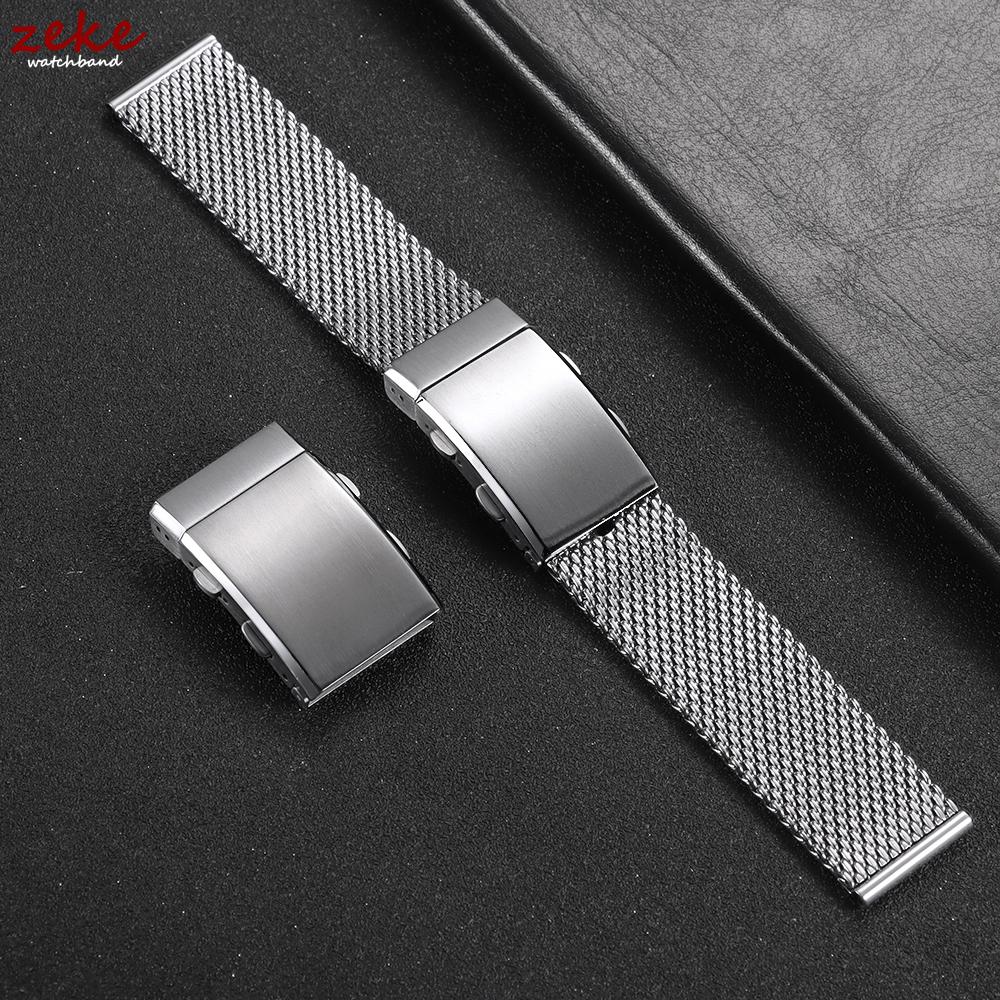 Luxury 316L Solid Stainless Steel Watch Clasp 18/20/22mm Extendable Adjustable Folding Watch Buckle Premium Metal Silver Button