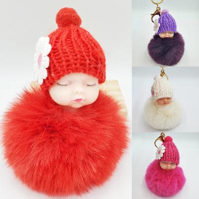 Saco Carro Desenho Animado Pequeno Presente Boneca Bola De Pêlo Chaveiro Cross-border Artesanato Atacado Boneca De Pelúcia Pingente