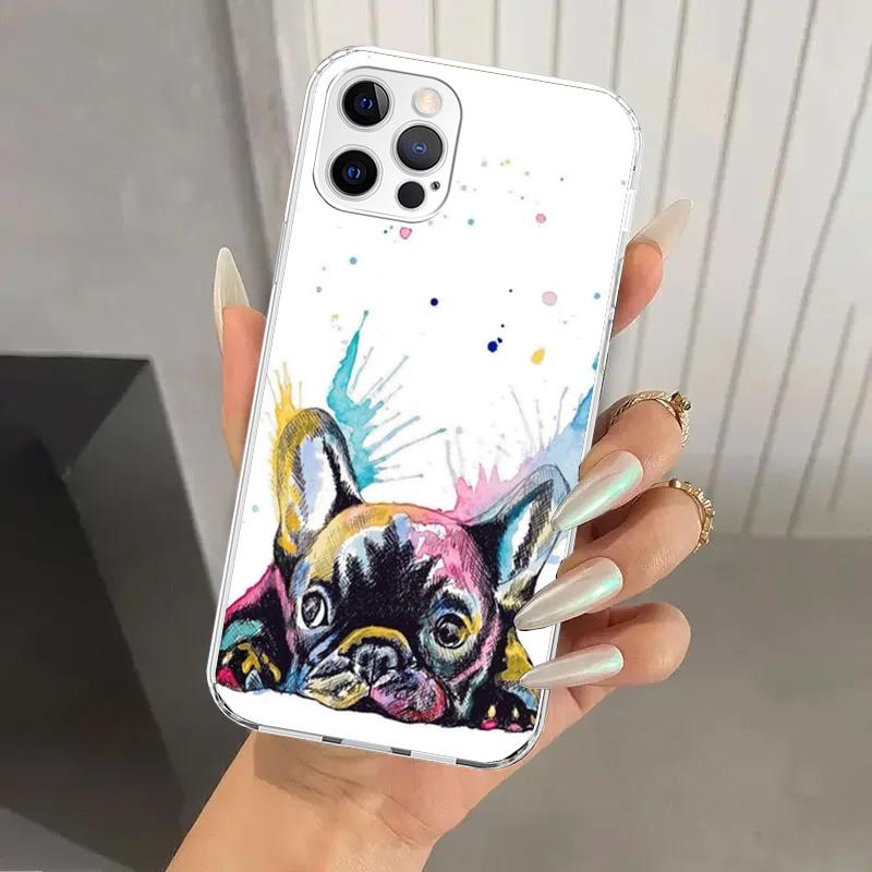 French Bulldog Dog Pug Phone Case for Iphone 17 Air 16 15 Plus 14 13 Mini 12 11 Pro Max 16E 7 8 SE 2020 Soft Funda Print Shell 1