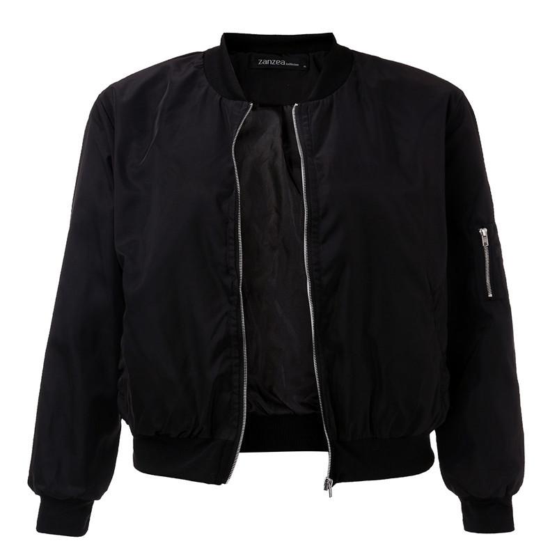 Frauen Mantel Herbst Winter Jacke Einfarbig Mode Zip Jacke Baseball Jacke