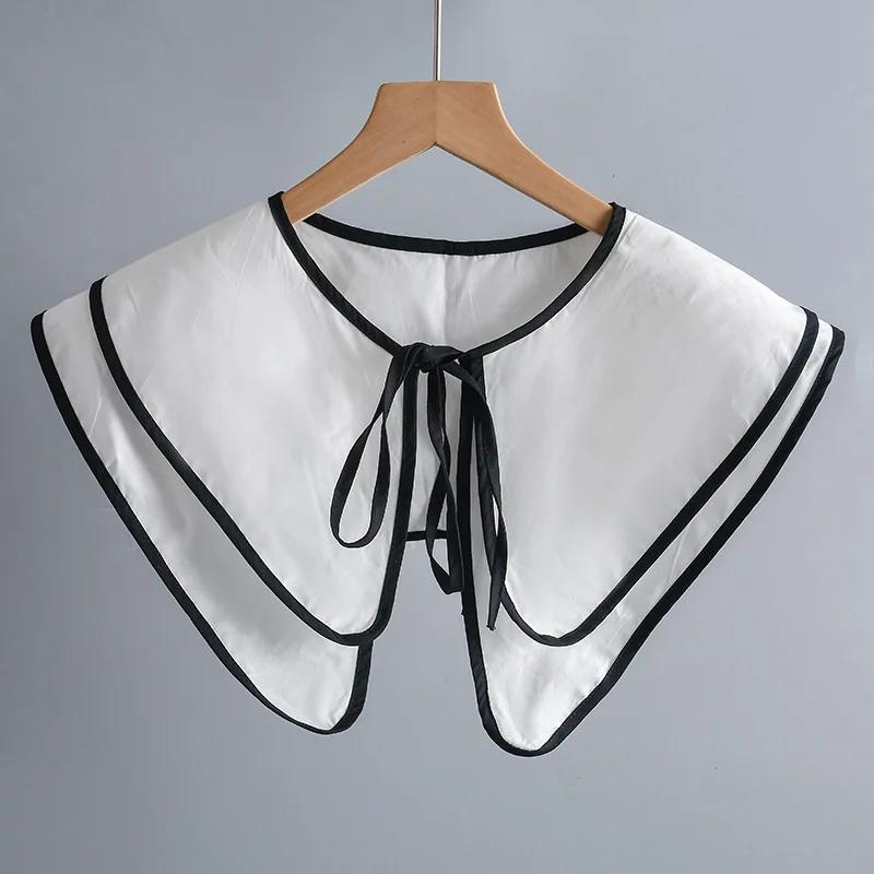 

Двойной слой воротника-подложки для женщин, съемные воротники для рубашек, кружевные лацканы, накидки на плечи, сладкая кукла, маленькие швальсы