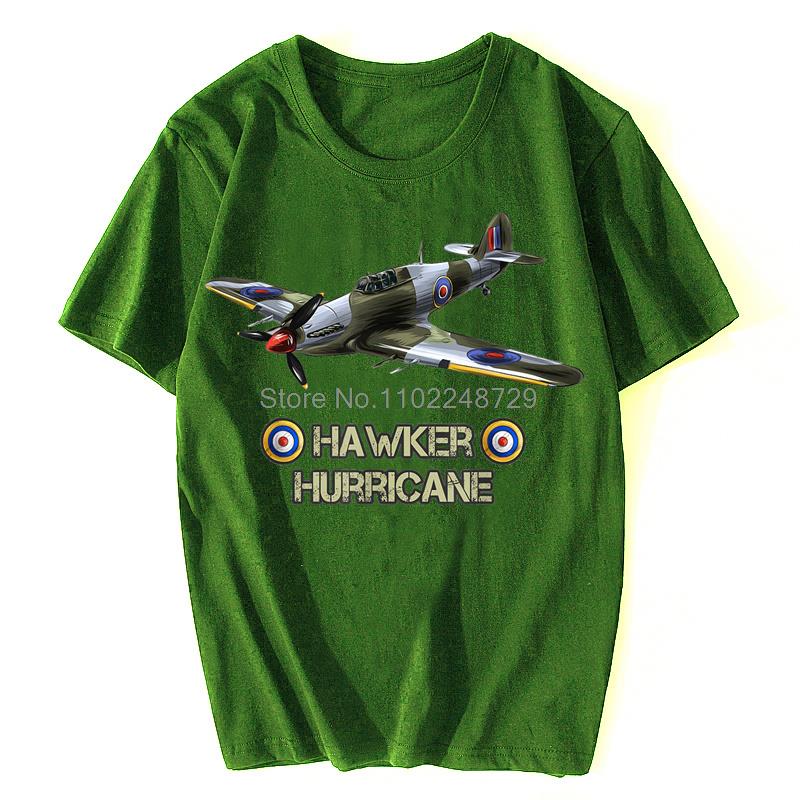 2026British Aircraft Hawker Hurricane Fighter TShirt Summer Cotton ONeck Short Sleeve Unisexs T Shirt Streetwear Tees