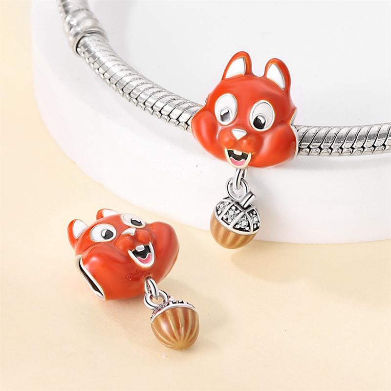 Copper Cat Charms Beads Moon Flower Love Heart Pendant Fit Original Pandora Bracelet Diy Women Jewelry Marking