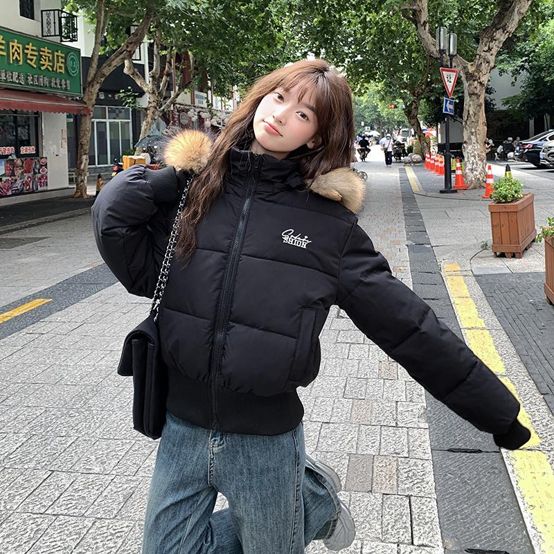 

Осень-зима, утепленная теплая парка, женская повседневная милая однотонная Свободная куртка с капюшоном и большим карманом, верхняя одежда S чёрный