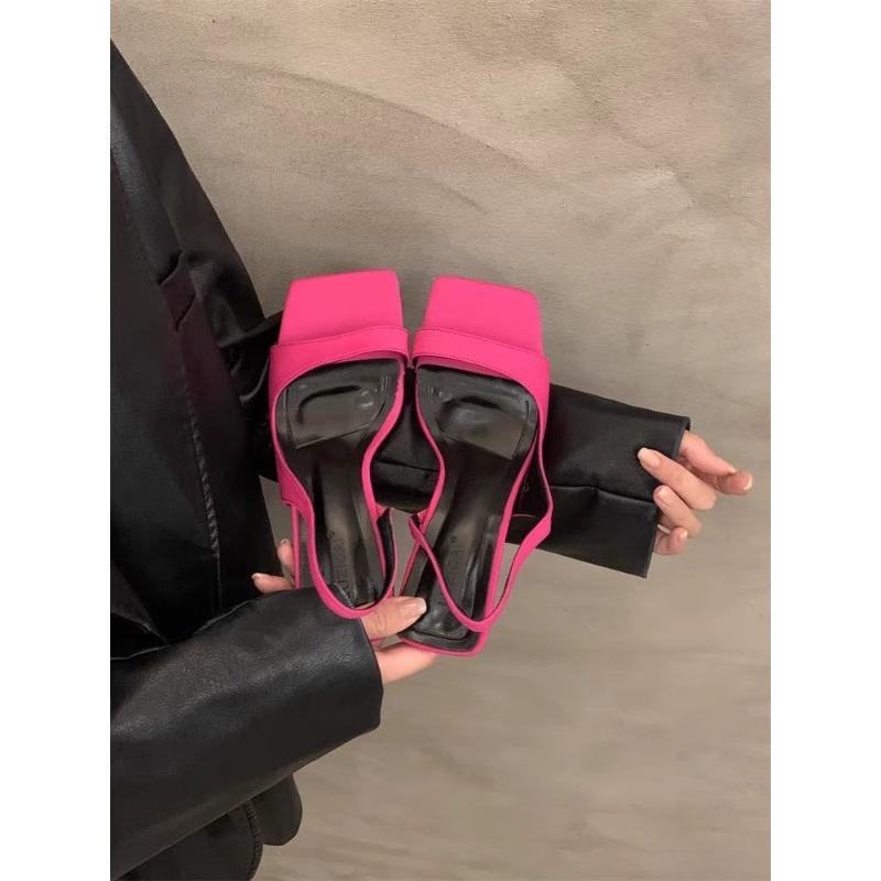 Fashion Hot Selling Elegant Black French Style Niche High Heels Women's Shoes 2025 New Summer Roman Sandals With Dress Co-ordination