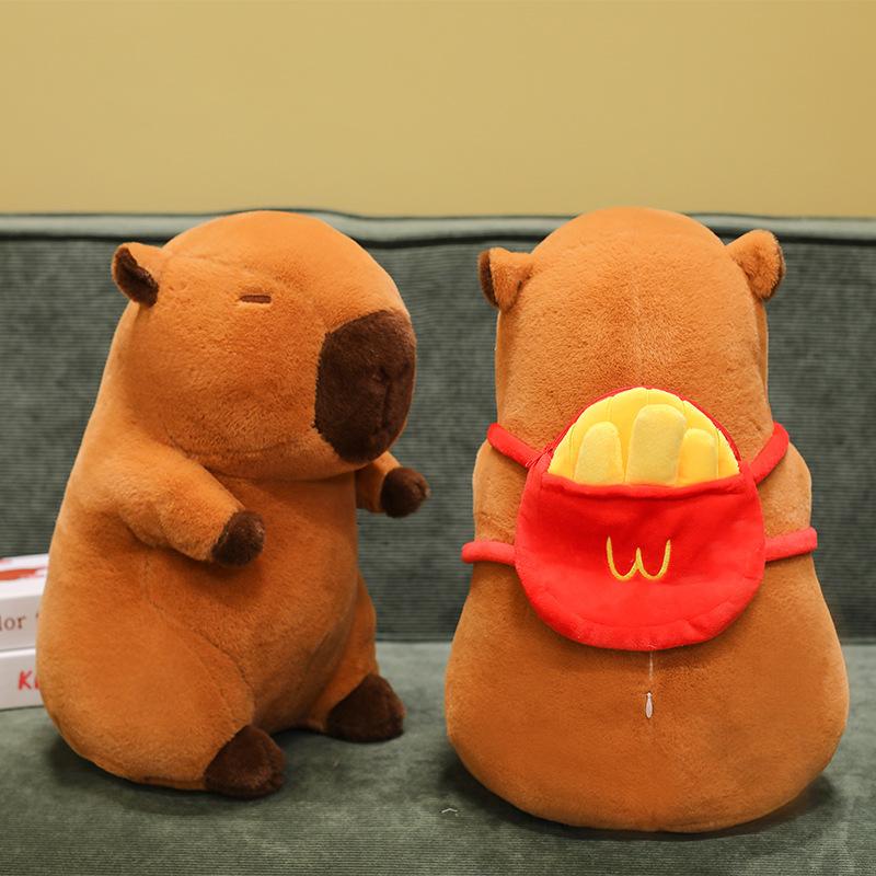 New Fun Kapibara Doll Fries Backpack Capybara Doll Doll Plush Toy Girl Birthday Gift