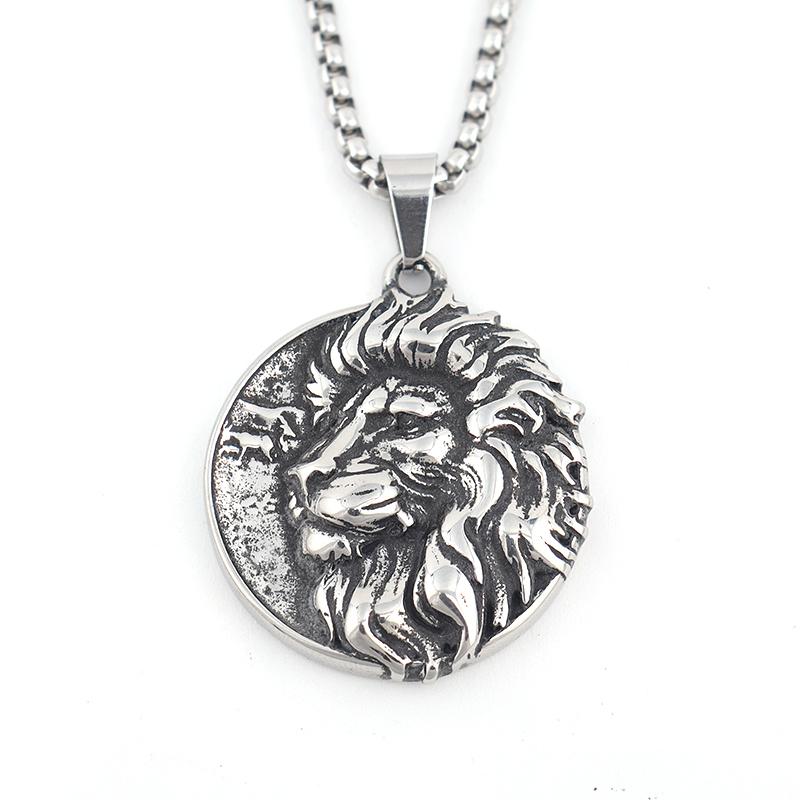 

Vintage Nordic Viking Lion Pendant Stainless Steel Men s Necklace High Quality Punk Rock Animal Chain Jewelry Gifts