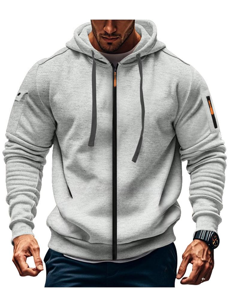 Men's Autumn & Winter Hooded Sweatshirt - Casual Double Zipper Jacket