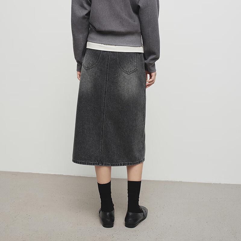 Broadcast Women's Vintage Washed Denim Midi Skirt