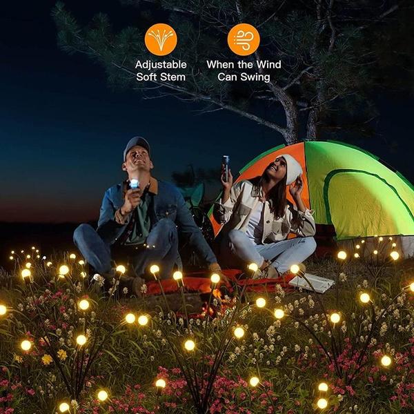 Upgrade 1/2/4 Stück Solar Glühwürmchen Lichter Außen Wasserdicht LED Garten Rasen Lampe Solar Schwingend Sonnenlichtbetrieben Landschaft Hof Terrasse Dekoration