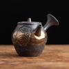 Stout Coarse Pottery Metallic Glaze Handled Teapot