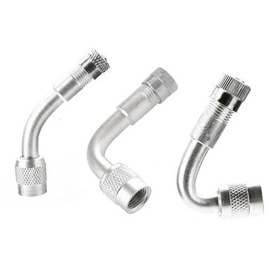 Air Valve, L Type, Valve Extension, 45°+90°+135, Motorcycle, Car, Air Pump, Extension Valve, Set of 3 (Silver)