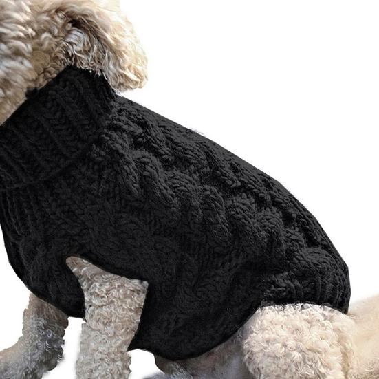 Dog Sweater Turtleneck Pet Sweater Warm Knitted Pullover Stretchy Knitwear Dogs Clothes for Fall Winter Small Dogs Puppies