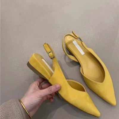 Baotou Sandals Women's Summer Outer Wear Simple Pointed Versatile Not Tired Feet Word with Sandals Summer Skirt