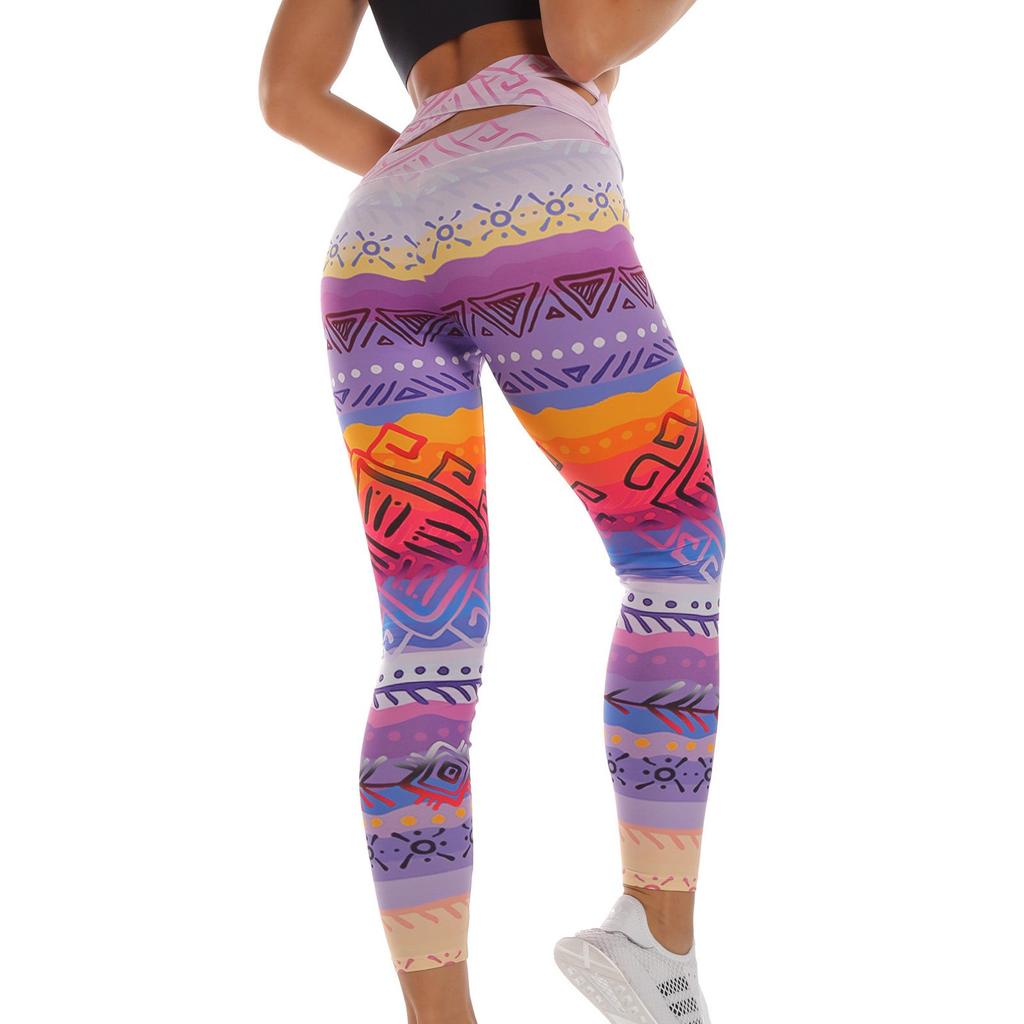 Fashion Women's Printing Breathable Hip Lifting Exercise Yoga Pants