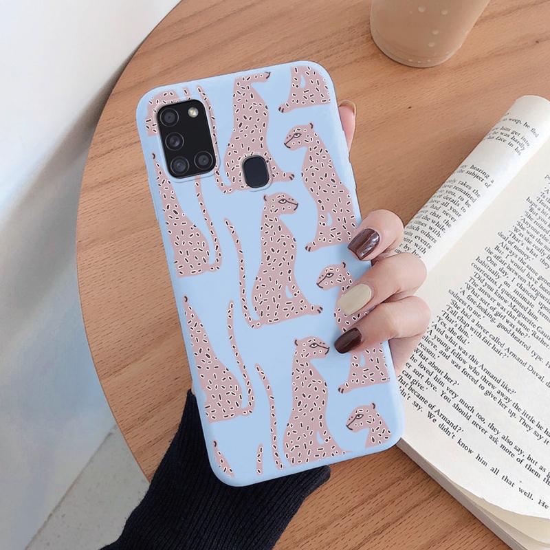 For Samsung Galaxy A21S A50 A51 A52 A32 A31 Phone Case Fashion Leopard Print Pattern Soft Silicone Fundas Protective Cover Shell