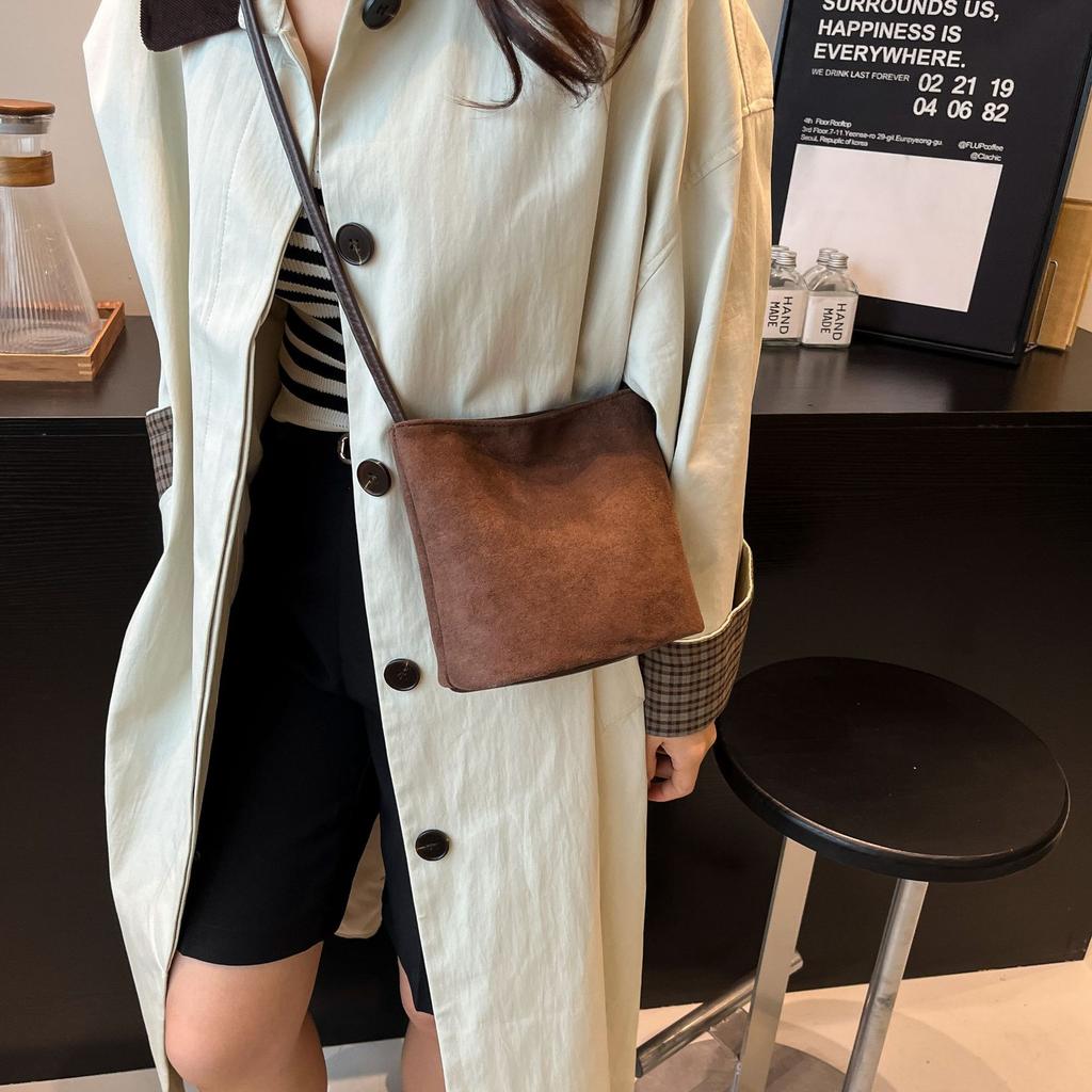 Fashiable Leopard Print Crossbody Bags for Women High End Commuter Retro Faux Suede Bucket Bag Trend Casual Shoulder Bags