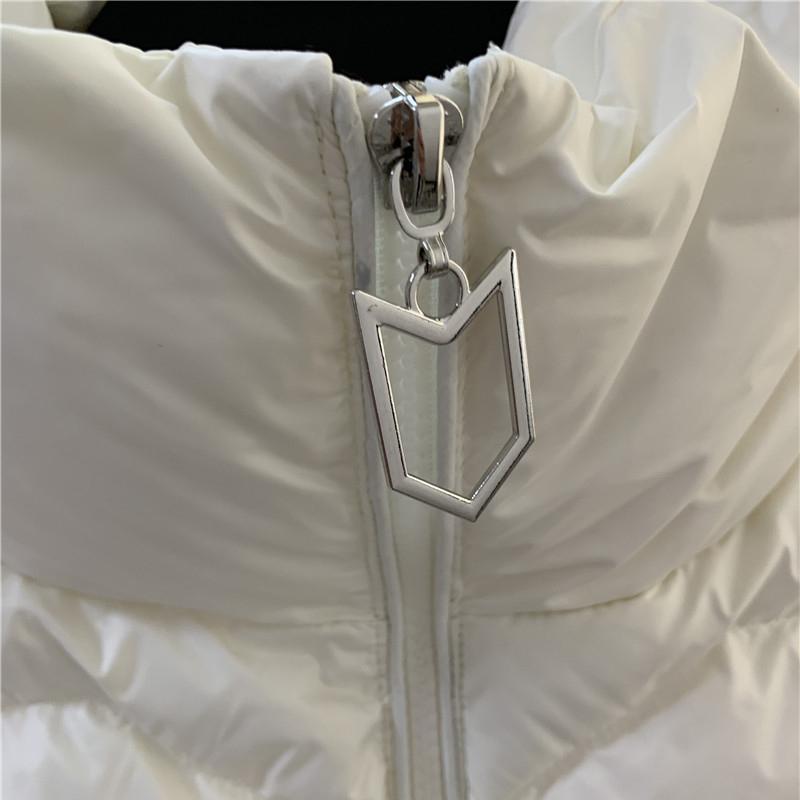 Frauen Herbst Weiße Ente Unten Mantel Jacke Gepolsterte Weste Stehkragen Ärmellose Zipper Tasche Verdicken Lose Alle Spiel Einfarbig
