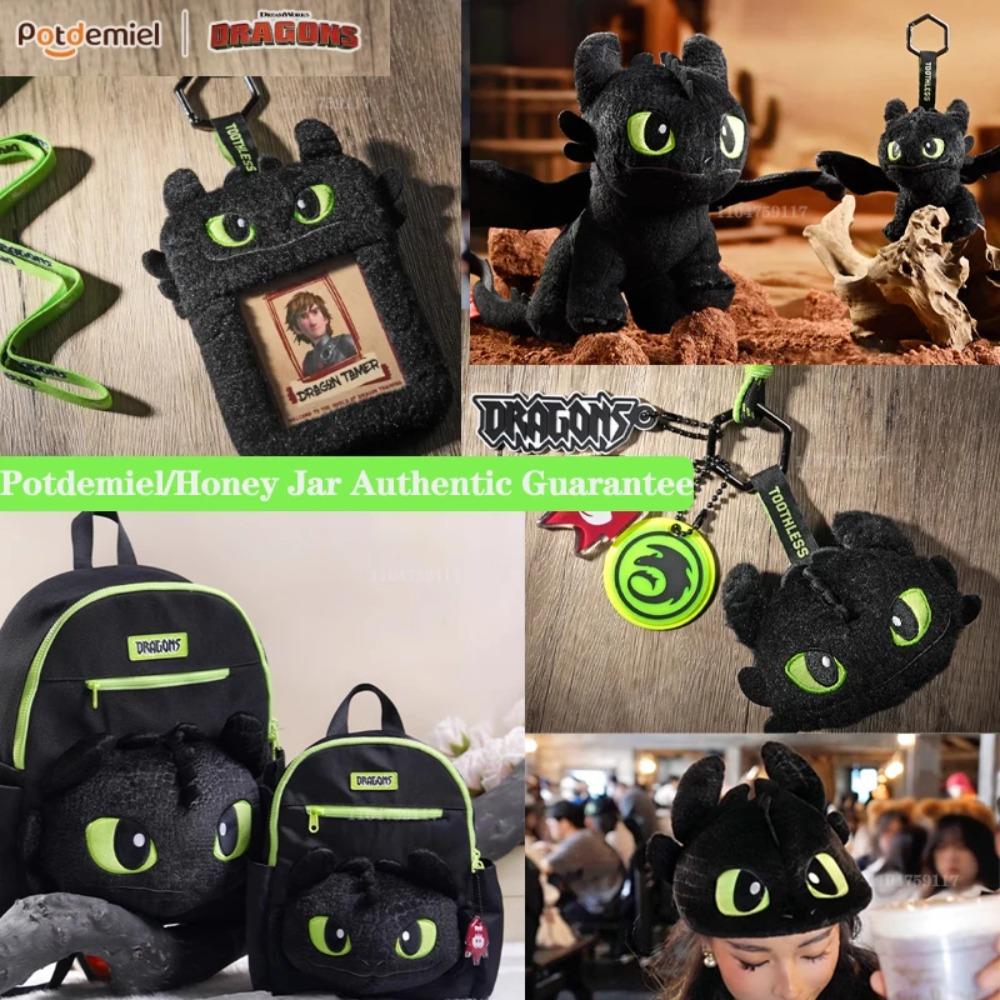 Universal Studios Genuine Potdemiel Toothless Dragon Tamer Master Shoulder Pendant Plush Doll Photo Animation Peripheral Gifts