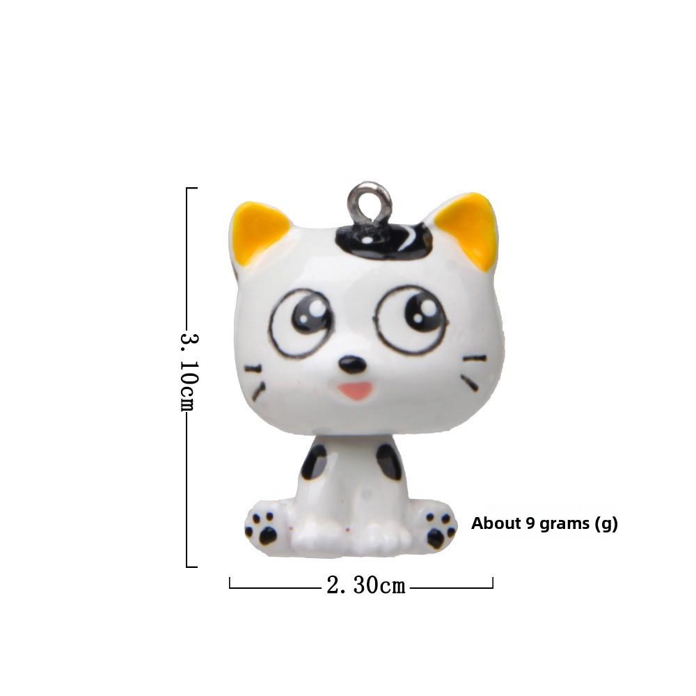 Cute Coffee White Colored Dog Cat Sitting Mini Pendant Diy Accessory Decorative