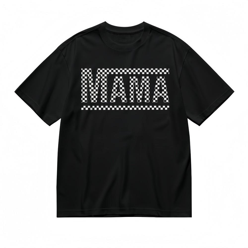 

Women s Comfortable Soft Comfy Classic T-Shirt Checkered Mama Printed Tee M