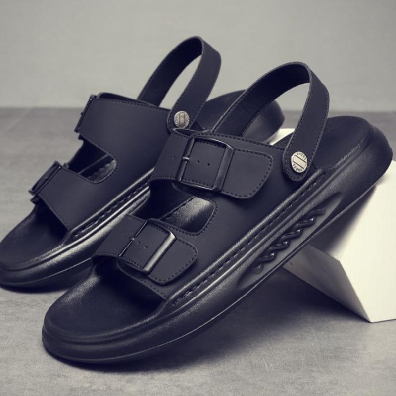 2026Summer New Men Sandals Fashion Casual Beach Sandal Outdoor Non Slip Platform Sandals for Men Cowhide Leather Sandalias Slies