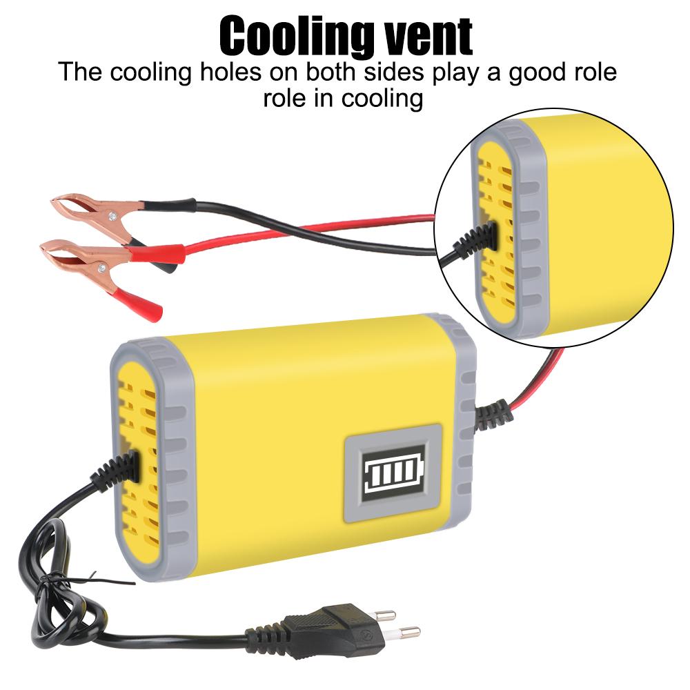 AC 110-220V Input Universal EU US Plug Smart Motorcycle Battery Charger For 3-20AH Lead Acid Batteries DC 12V 2A Output