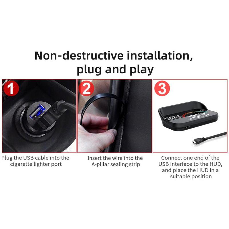 M22 HUD per Auto Head Up Display Universale Digitale GPS Tachimetro HD LCD Proiezione su Vetro Parabrezza Proiettore Per Tutte le Auto