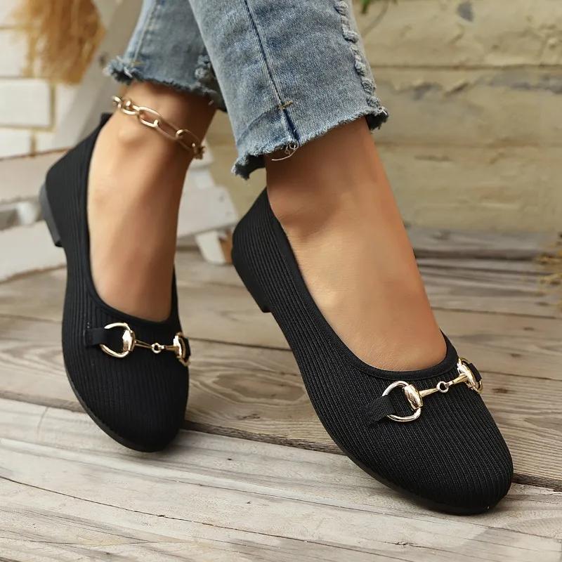 Fashion Women's Shoes 2025 Hot Sale Shallow Women's Flats Fashion Metal Decoration Daily Flats Women New Best Seller Flat Low Heels