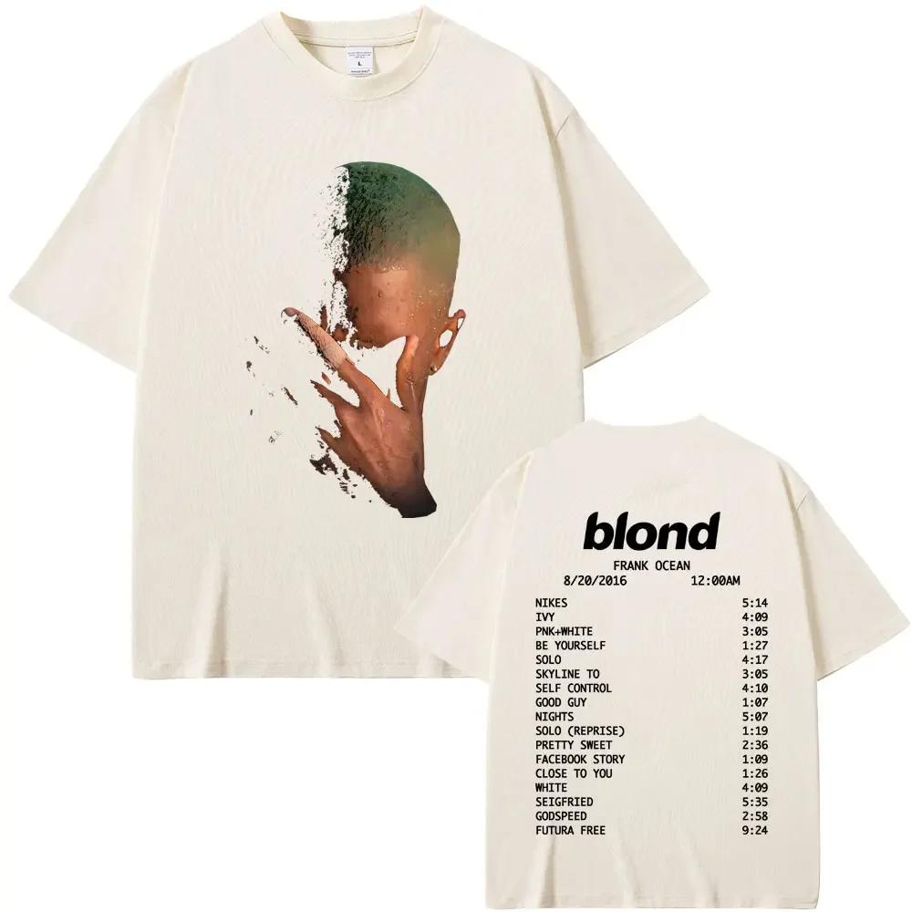 Vendita Calda Rapper Frank Moda Grafica Stampa T-shirt Uomo Donna Ocean Streetwear Hip Hop Moda Biondo Largo Casual Oversize Top Estivo Nuova Maglietta