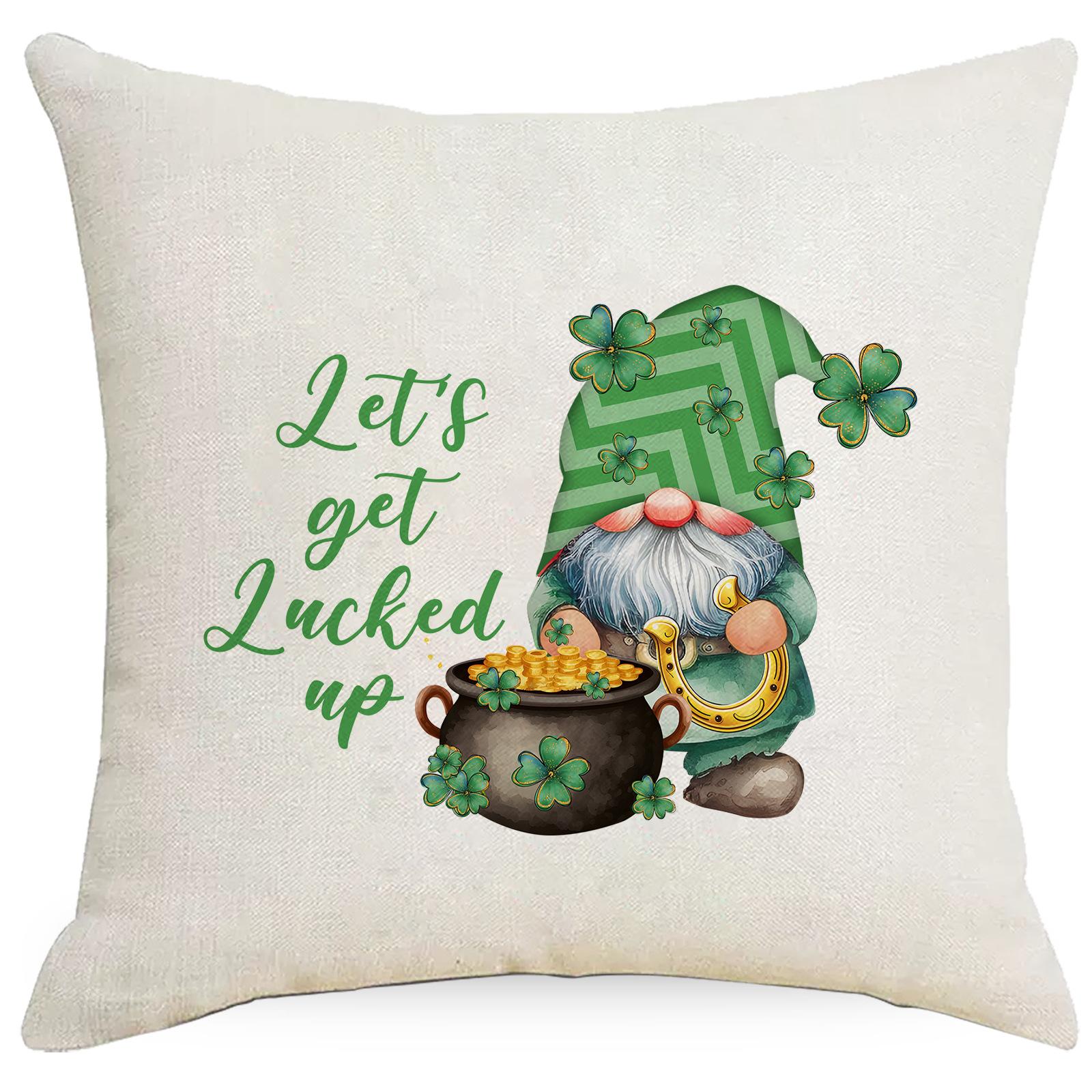 

New St. Patrick s Day Push Case Dwarf Lucky Grass Ireland Festival Cushion Pillow Case 45 * 45Cm