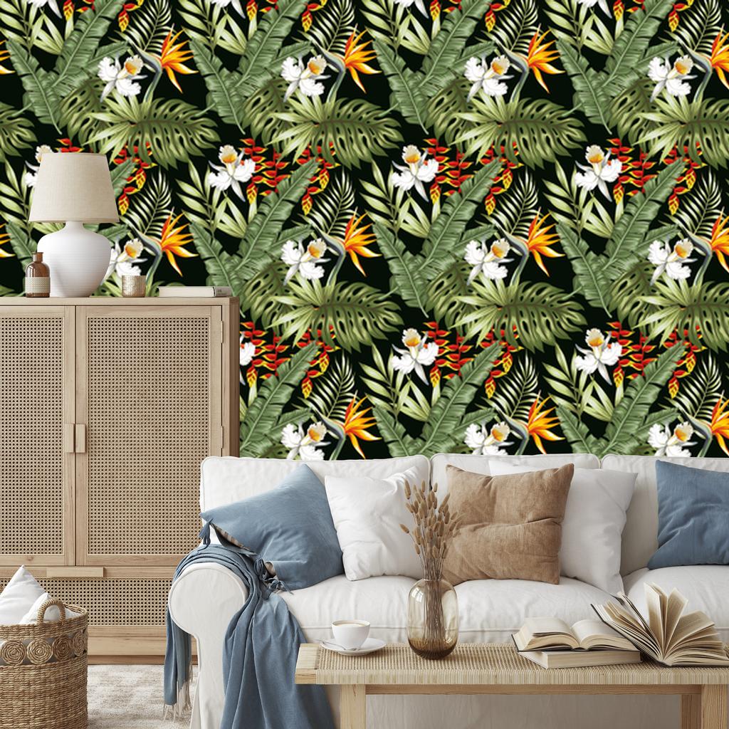 Tropical Leaves Wallpaper for Living Room and Bedroom 50x1000