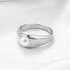 Chic Single Pearl Ring Chunky Stacking Finger Ring Simple Minimalist Couple Anniversary Jewelry